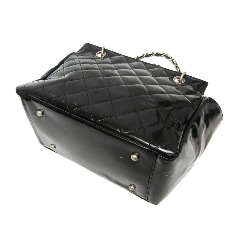 CHANEL Matelasse Chain Handle Patent Leather Handbag Black - Picture 2 of 16